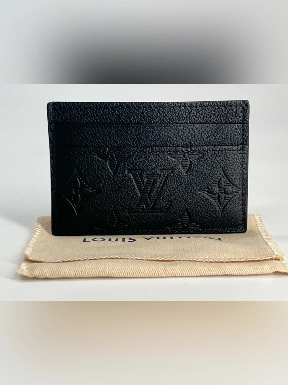 Louis Vuitton Double Card Holder In Black Monogram Canvas
